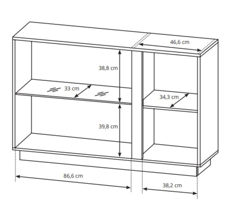 Комод з вітриною Arco 3-дверний 3D2W/1385